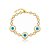 Pulseira esmaltada olho grego cravejada de zircônia cristal banho ouro 18k - Imagem 1