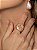 Conjunto de brinco e anel cravejado de zircônia cristal e pedra fusion morganita banho em ouro 18k - Imagem 4