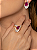 Conjunto de brinco e anel cravejado de zircônia cristal e pedra fusion rubi banho em ouro 18k - Imagem 3