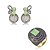 Conjunto de brinco e anel luxo cravejado de zircônia ametista e pedra fusion turmalina banho em ouro 18k - Imagem 2