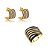 Conjunto de brinco e anel cravejado de zircônia safira banho em ouro 18k - Imagem 2