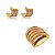 Conjunto de brinco e anel cravejado de zircônia pink banho em ouro 18k - Imagem 2