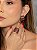 Conjunto de brinco e anel cravejado de zircônia pink banho em ouro 18k - Imagem 3