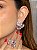 Conjunto de brinco e anel luxo flor cravejado de zircônia ametista banho em ouro 18k - Imagem 3
