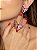 Conjunto de brinco e anel borboleta cravejado de zircônia pink banho em ouro 18k - Imagem 3
