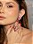 Conjunto de brinco e anel borboleta cravejado de zircônia pink banho em ouro 18k - Imagem 4