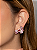 Conjunto de brinco e anel borboleta cravejado de zircônia pink banho em ouro 18k - Imagem 4
