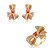 Conjunto de brinco e anel borboleta cravejado de zircônia pink banho em ouro 18k - Imagem 1
