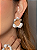 Conjunto de brinco e anel flor luxo cravejado de zircônia cristal com pedra fusion morganita banho em ouro 18k - Imagem 3