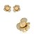 Conjunto de brinco e anel flor luxo cravejado de zircônia cristal com pedra fusion morganita banho em ouro 18k - Imagem 2