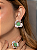 Conjunto de brinco e anel flor luxo cravejado de zircônia cristal com pedra fusion turmalina banho em ouro 18k - Imagem 3