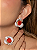 Conjunto de brinco e anel flor luxo cravejado de zircônia cristal com pedra fusion coral banho em ouro 18k - Imagem 3