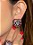 Conjunto de brinco e anel luxo coração cravejado de zircônia e pedra fusion ametista banho em ouro 18k - Imagem 4