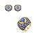 Conjunto de brinco e anel luxo coração cravejado de zircônia e pedra fusion topázio banho em ouro 18k - Imagem 2