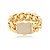 Pulseira de corrente com elos lisos e fecho cravejado de zircônia cristal banho em ouro 18k - Imagem 1