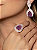 Conjunto de brinco e anel gota cravejado de zircônia cristal e pedra fusion ametista banho em ouro 18k - Imagem 3