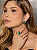 Conjunto de brinco e anel cravejado de zircônia colorida e pedra fusion esmeralda banho em ouro 18k - Imagem 1
