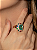 Conjunto de brinco e anel cravejado de zircônia colorida e pedra fusion turmalina banho em ouro 18k - Imagem 3