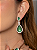 Conjunto de brinco e anel luxo cravejado de zircônia cristal e esmeralda banho em ouro 18k - Imagem 4