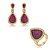 Conjunto de brinco e anel luxo cravejado de zircônia cristal e pink banho em ouro 18k - Imagem 2