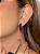 Conjunto de brinco e anel cravejado de zircônia ônix banho em ouro 18k - Imagem 4