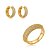 Conjunto de brinco e anel cravejado de zircônia cristal banho em ouro 18k - Imagem 2