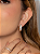 Conjunto de brinco e anel cravejado de zircônia cristal banho em ouro 18k - Imagem 3