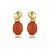 Brinco de luxo cravejado de zircônia cristal com pedra fusion coral banho em ouro 18k - Imagem 1