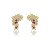 Brinco cravejado de zircônia pink com pérola shell banho em ouro 18k - Imagem 1