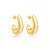 Brinco de argola dourado liso banho em ouro 18k - Imagem 1