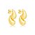Brinco dourado liso banho em ouro 18k - Imagem 1