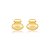 Brinco dourado escovado liso banho em ouro 18k - Imagem 1