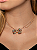 Conjunto de brinco e colar laço cravejado de zircônia esmeralda banho em ouro 18k - Imagem 4