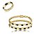 Conjunto de bracelete duplo e anel liso esmaltado banho em ouro 18k - Imagem 1