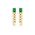 Brinco cravejado de zircônia cristal e pedra fusion esmeralda banho em ouro 18k - Imagem 1
