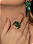 Conjunto de brinco e anel cravejado de zircônia esmeralda banho em ouro 18k - Imagem 4