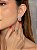 Conjunto de brinco e anel cravejado de zircônia rosa e oliva banho em ouro 18k - Imagem 3
