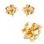 Conjunto de brinco e anel de flor cravejado de zircônia cristal banho em ouro 18k - Imagem 2