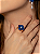 Conjunto de brinco e anel flor cravejado de zircônia cristal e safira banho em ouro 18k - Imagem 3