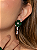 Conjunto de brinco e anel flor cravejado de zircônia cristal e esmeralda banho em ouro 18k - Imagem 3