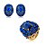 Conjunto de brinco e anel de luxo cravejado de zircônia pedra fusion safira banho em ouro 18k - Imagem 2