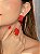 Conjunto de brinco e anel com pedra fusion coral banho em ouro 18k - Imagem 3