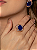 Conjunto de brinco e anel cravejado de zircônia cristal e pedra fusion safira banho em ouro 18k - Imagem 4