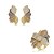 Conjunto de brinco e anel cravejado de zircônia colorida banho em ouro 18k - Imagem 1