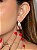Conjunto de brinco e anel cravejado de zircônia cristal e pink banho em ouro 18k - Imagem 4