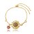 Pulseira de flor cravejada de zircônia colorida banho em ouro 18k - Imagem 1