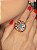 Conjunto de brinco e anel cravejado de zircônia cristal e pedra fusion topázio banho em ouro 18k - Imagem 3