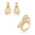 Conjunto de brinco e anel liso com detalhes em zircônia cristal banho em ouro 18k - Imagem 2