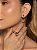Conjunto de brinco e anel liso com detalhes em zircônia cristal banho em ouro 18k - Imagem 3