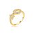 Anel cravejado de zircônia cristal banho em ouro 18k - Imagem 1